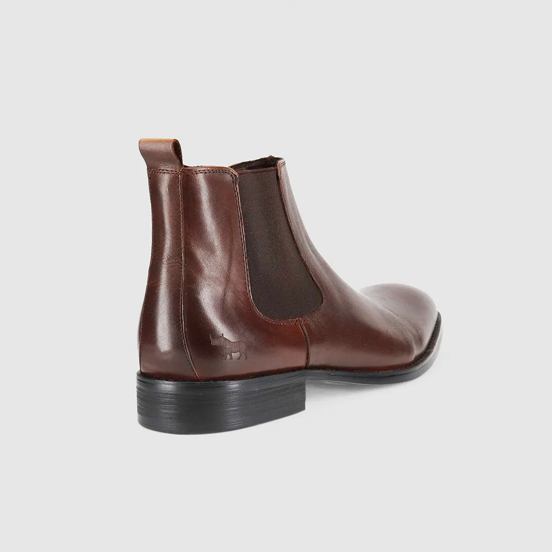 Premium Quality All Weather Windy Weather Dawson Chelsea Boots Dark Brown Tumbled