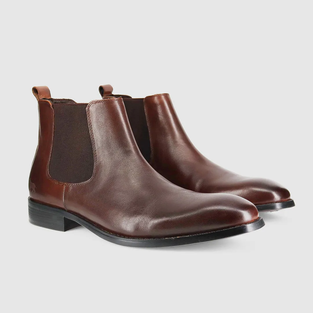 Dawson Chelsea Boots Dark Brown Tumbled Rugged Built Night Travel Premium Protection