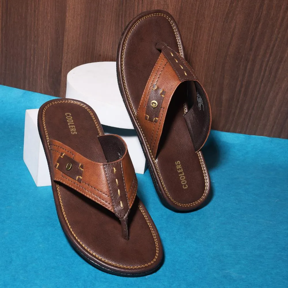 Coolers By Liberty AVN-112 Casual Slippers For Men - Tan Soft Material