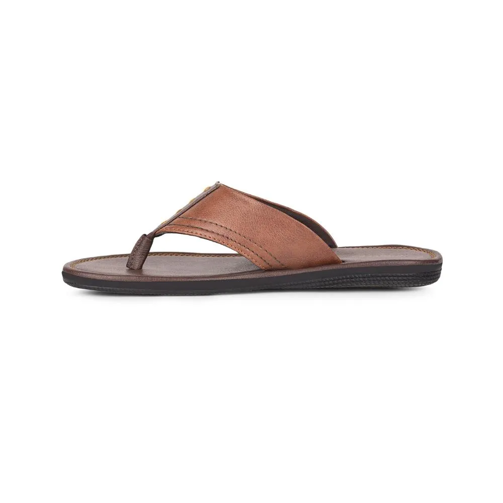 Block Walk Rubber Outsole Coolers By Liberty AVN-112 Casual Slippers For Men - Tan