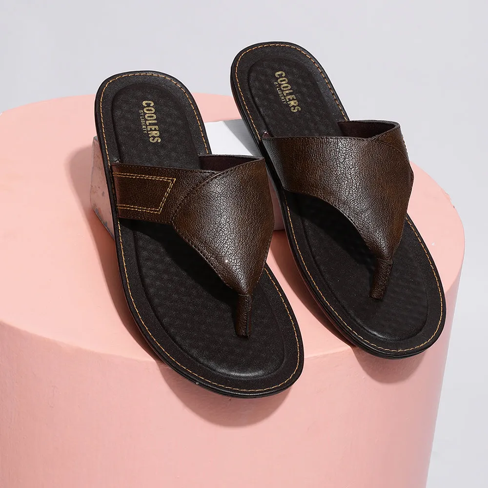 Coolers Casual Brown Slippers For Men AVN-15 By Liberty Quick Life Star Mood