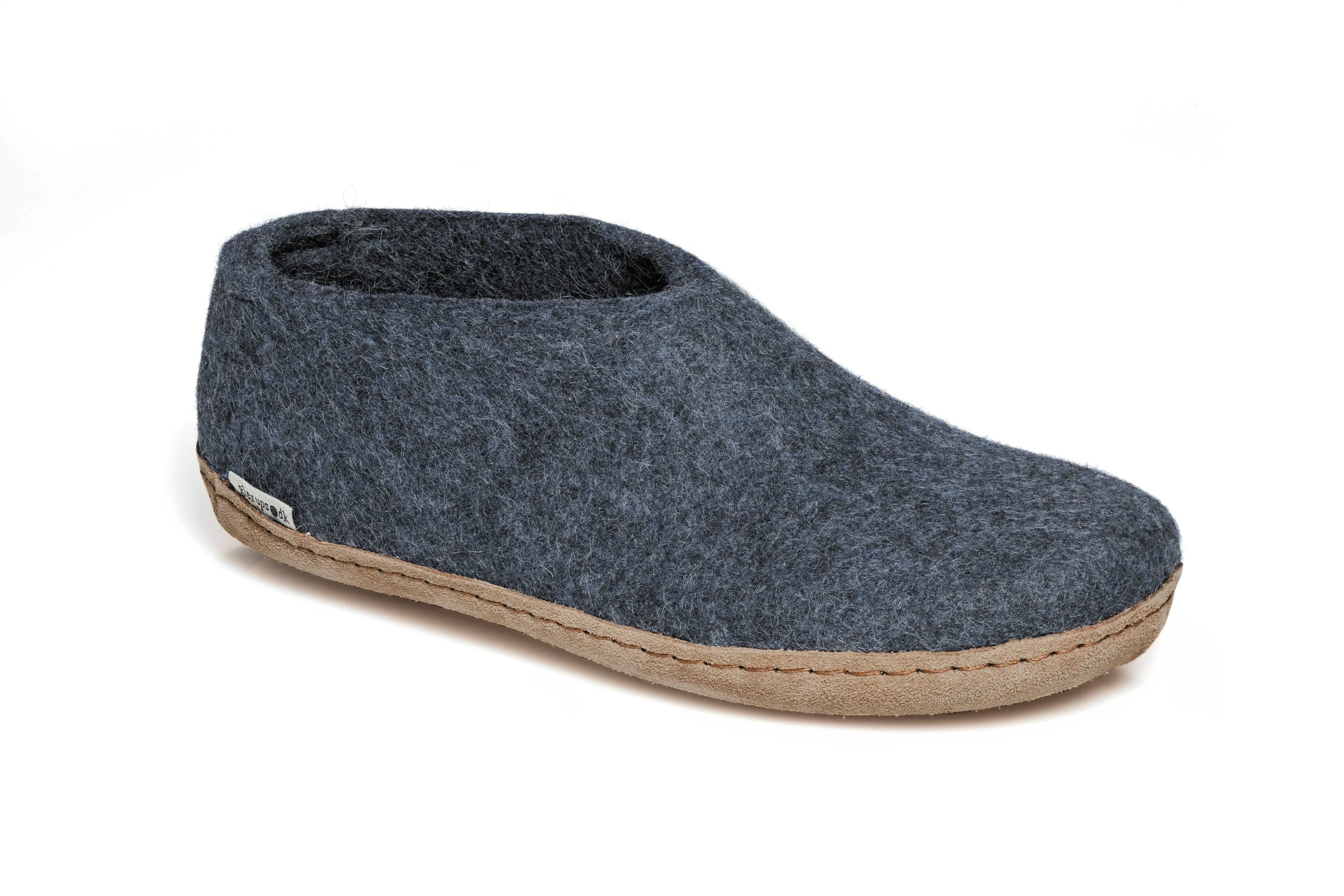 Glerups Slipper: Shoe, Denim, Leather A-10-00 Cotton Base