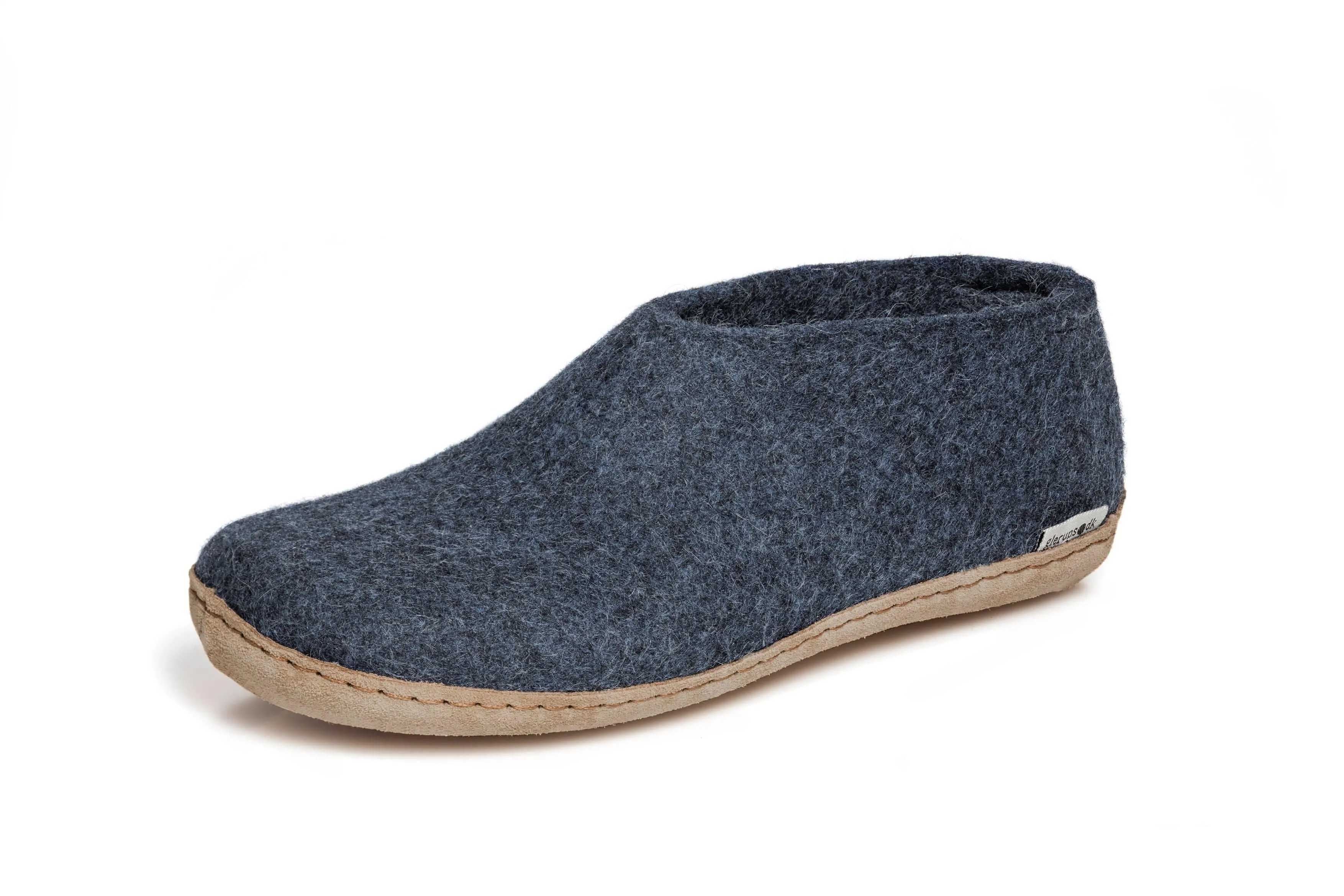 Glerups Slipper: Shoe, Denim, Leather A-10-00 Surf Mode Vital Step