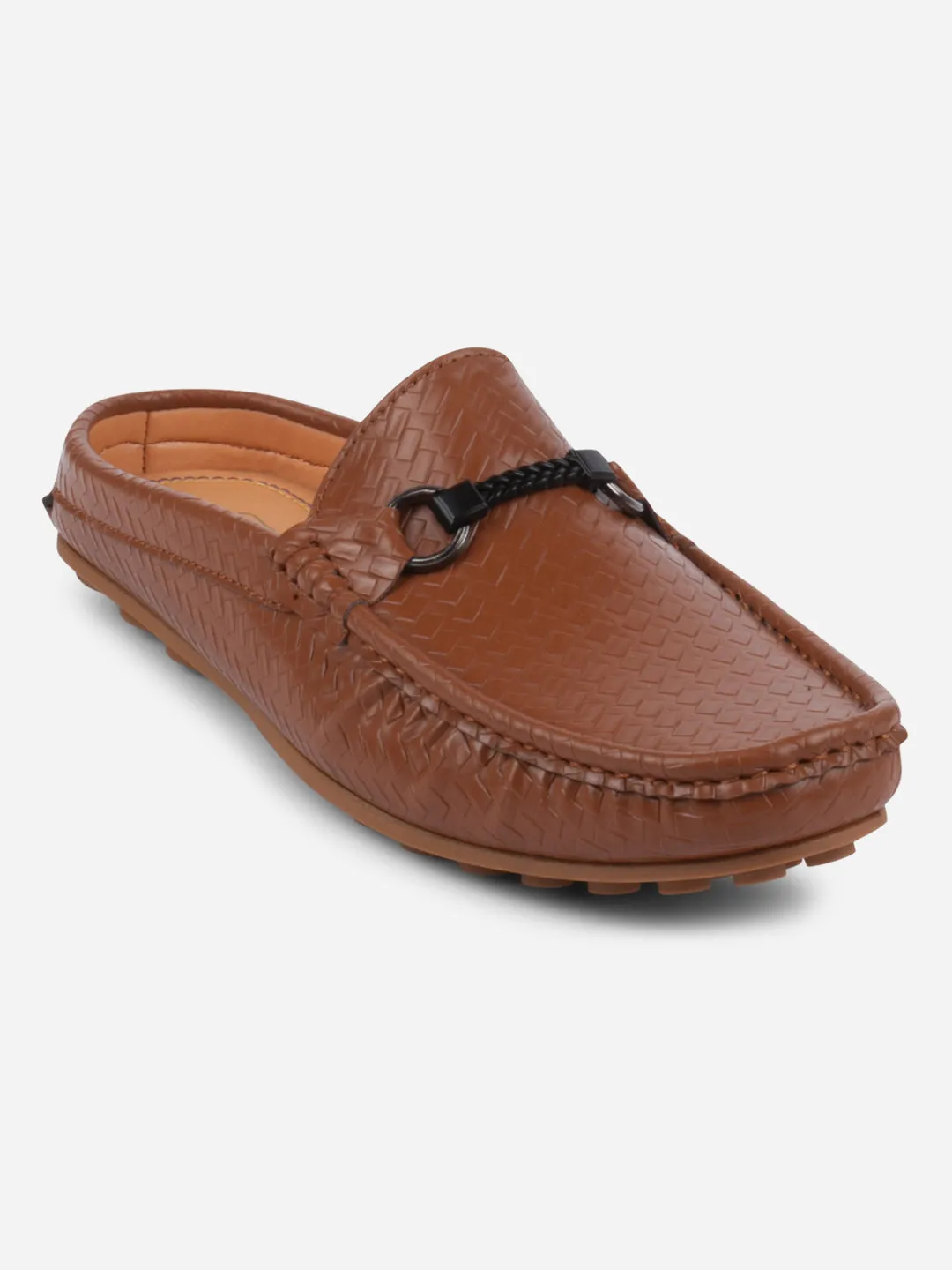 Men's Tan Moc Toe Buckle Mule (IX4112) Action Ready Comfort Heel