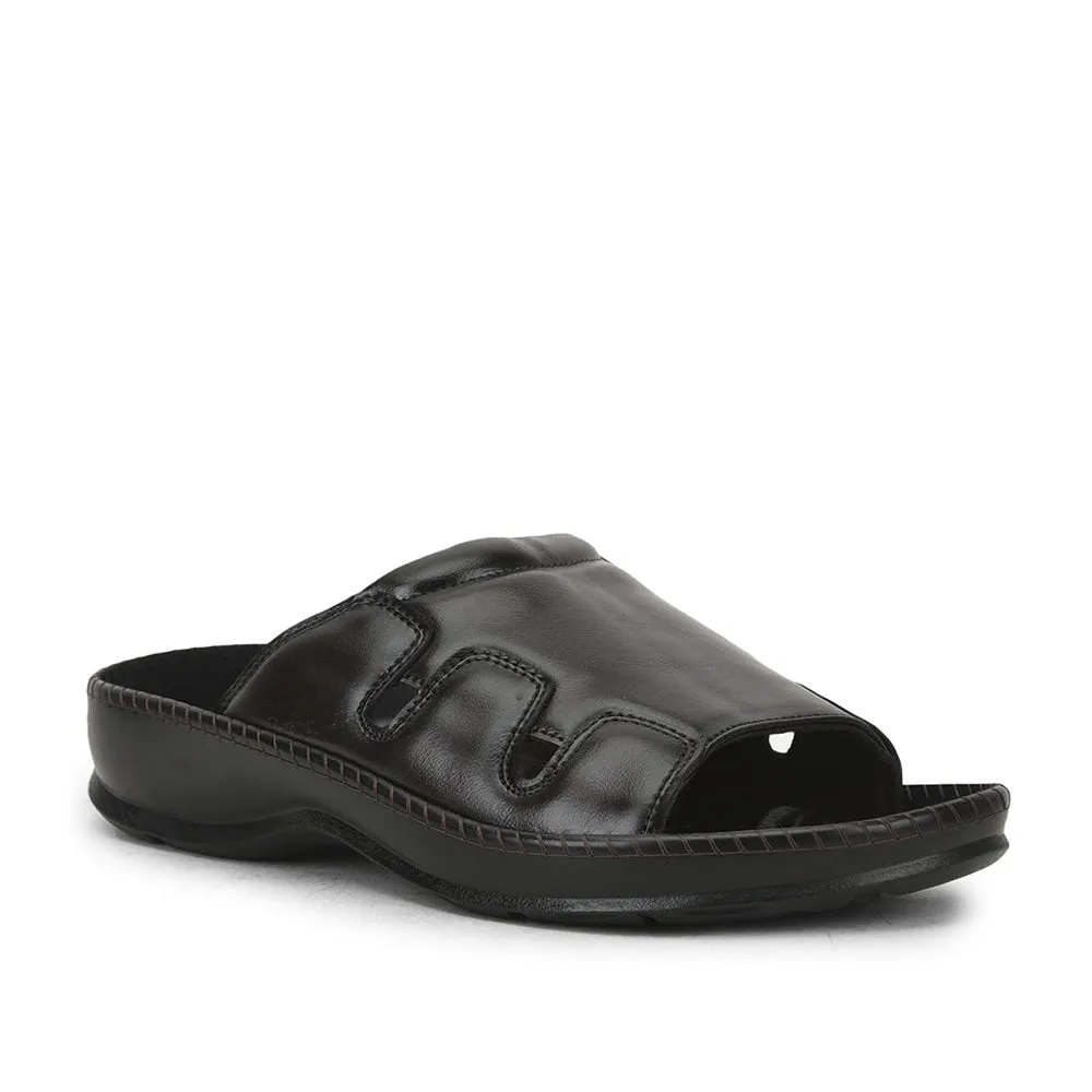 Coolers Brown Casual Slippers For Men META-2 By Liberty Soft Move Bright Gold