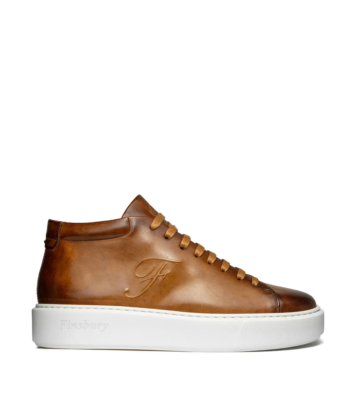 Durable Leather Sneakers Montante MODENA Gold