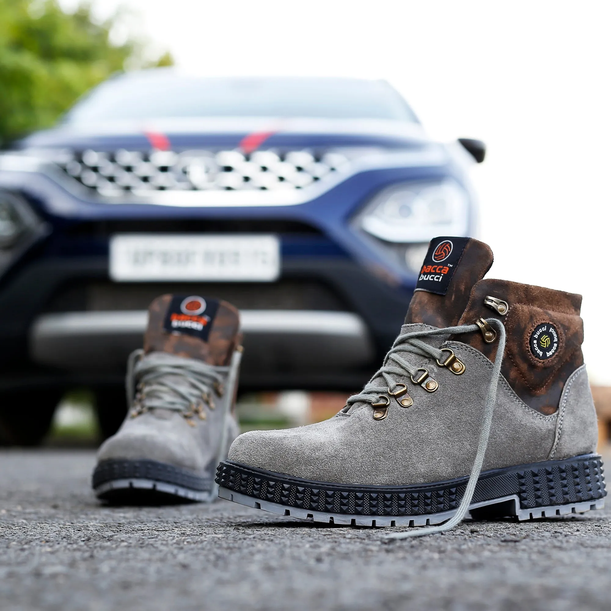 Bacca Bucci Men's URBAN Suede Leather Boots | Tactical Leather Boots for Motorcycle & Military Arch Support Urban Walkers