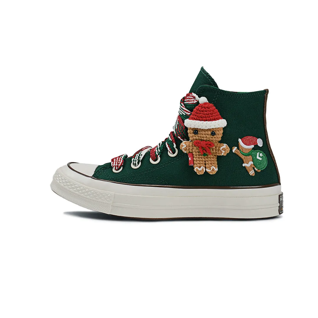 Jungle Path Converse - Unisex Chuck 70 X-Mas Gingerbread & Knit Sock High Top Shoes (A12455C)