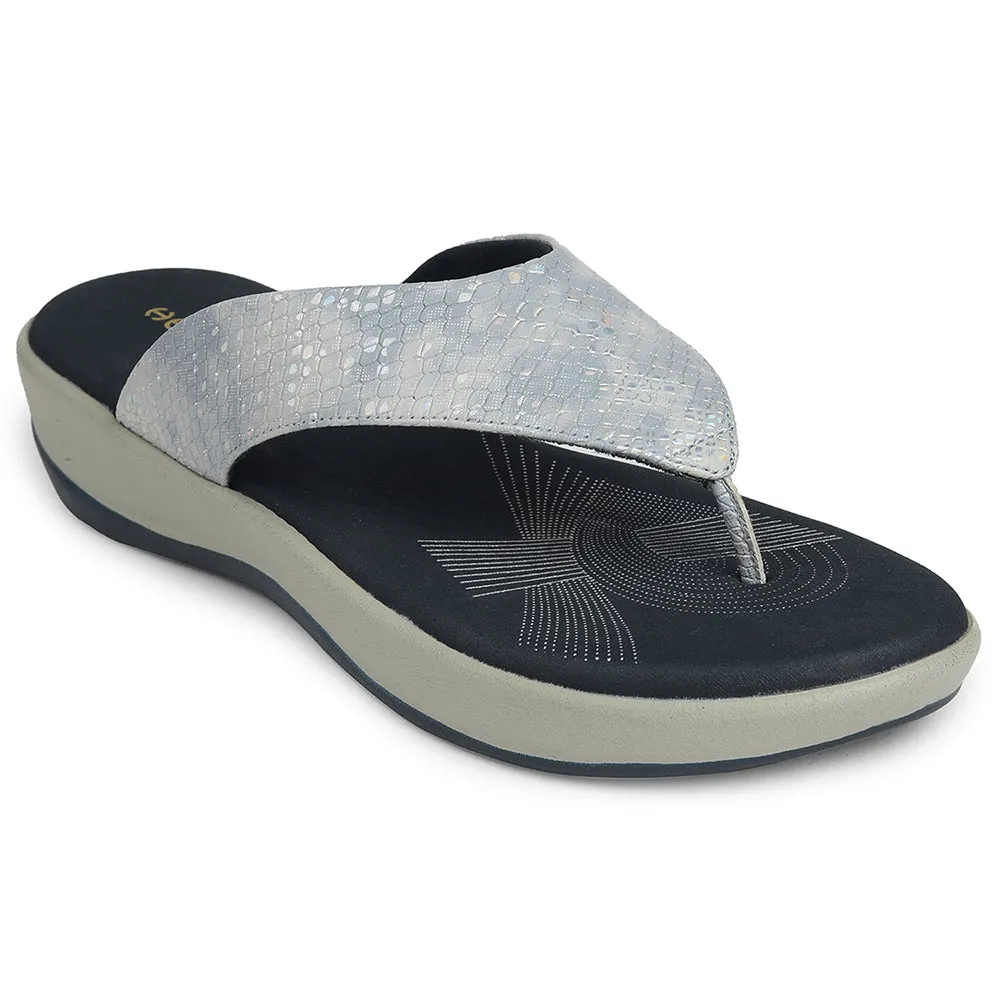 Healers Silver Casual Slipper For Women JJL-12 By Liberty Calm Tone Durable Build Trail Running