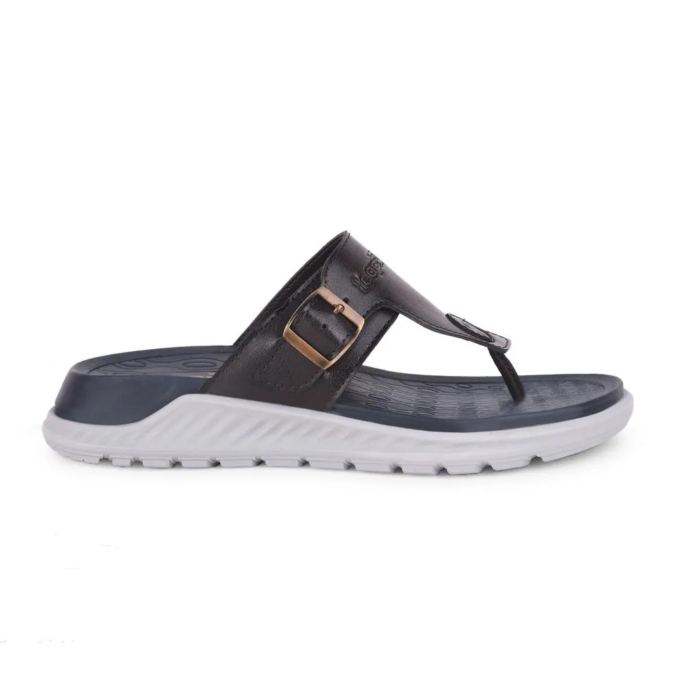 Leap7x Brown Casual Slippers For Men CHARLY-1E By Liberty Metal Accents