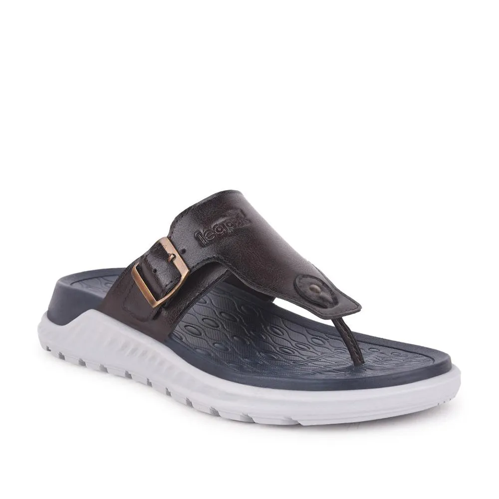 Long Shade Gala Reception Leap7x Brown Casual Slippers For Men CHARLY-1E By Liberty