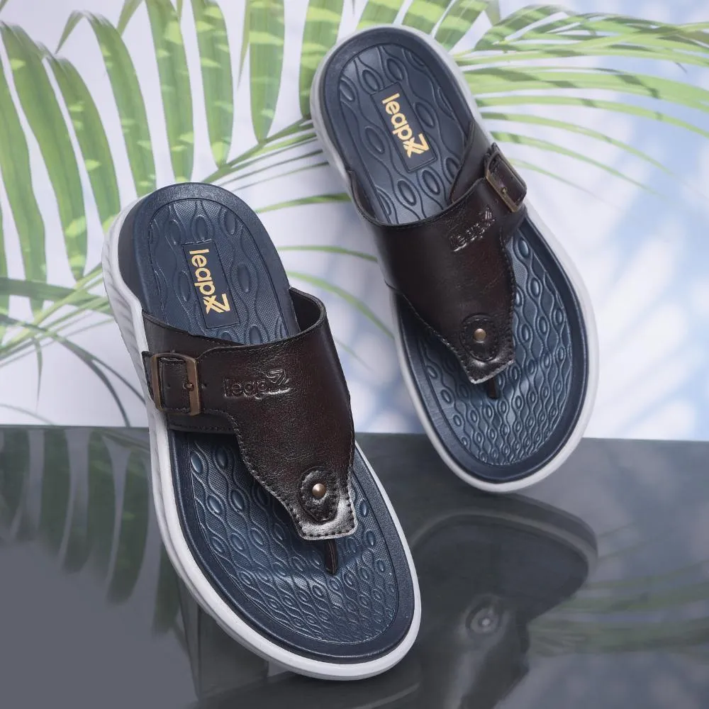 Leap7x Brown Casual Slippers For Men CHARLY-1E By Liberty Urban Cool