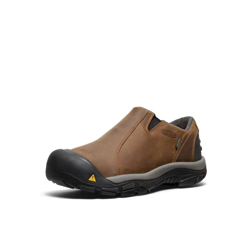 Men's Brixen Waterproof Shoe Wide  |  Slate Black/Madder Brown Trail Comfort Slip On Mechanism