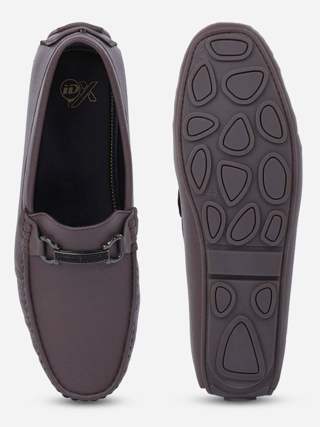 Wide Path Men's Grey Moc Toe Buckle Loafer (IX4111)