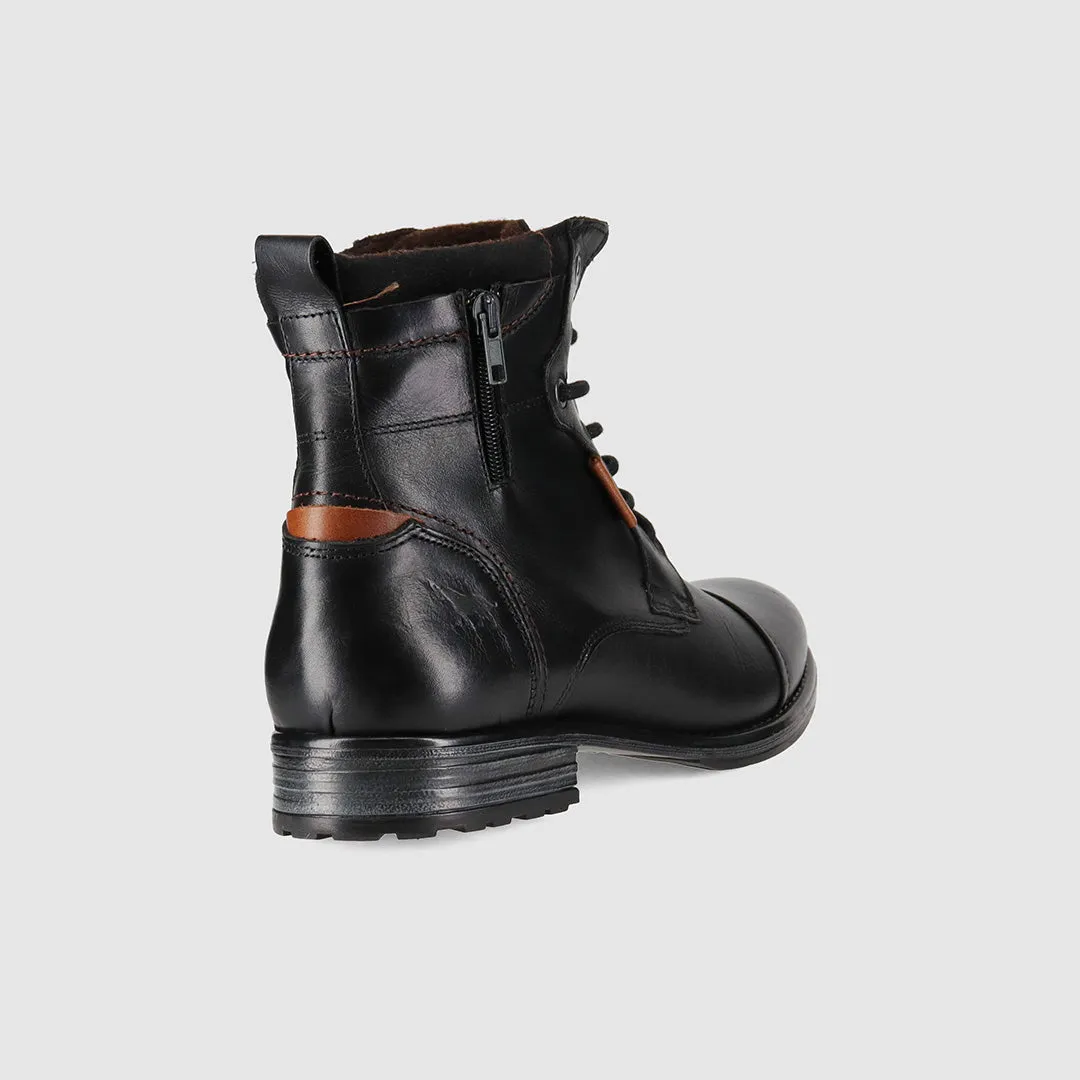 work mode High Traction Rainy Days Porter Lace Up Boots Black