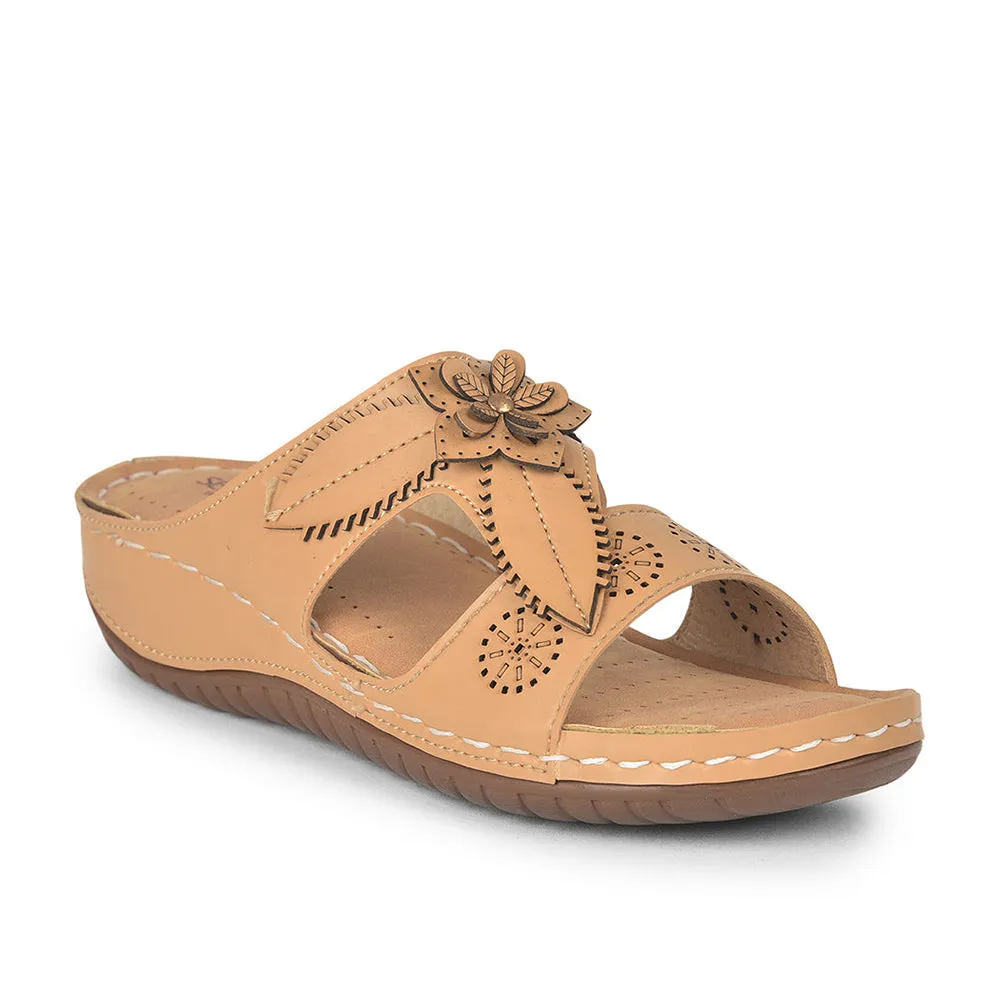 Flexibility Sun Guard Senorita Casual (Beige) Slippers For Women LAF-755 By Liberty