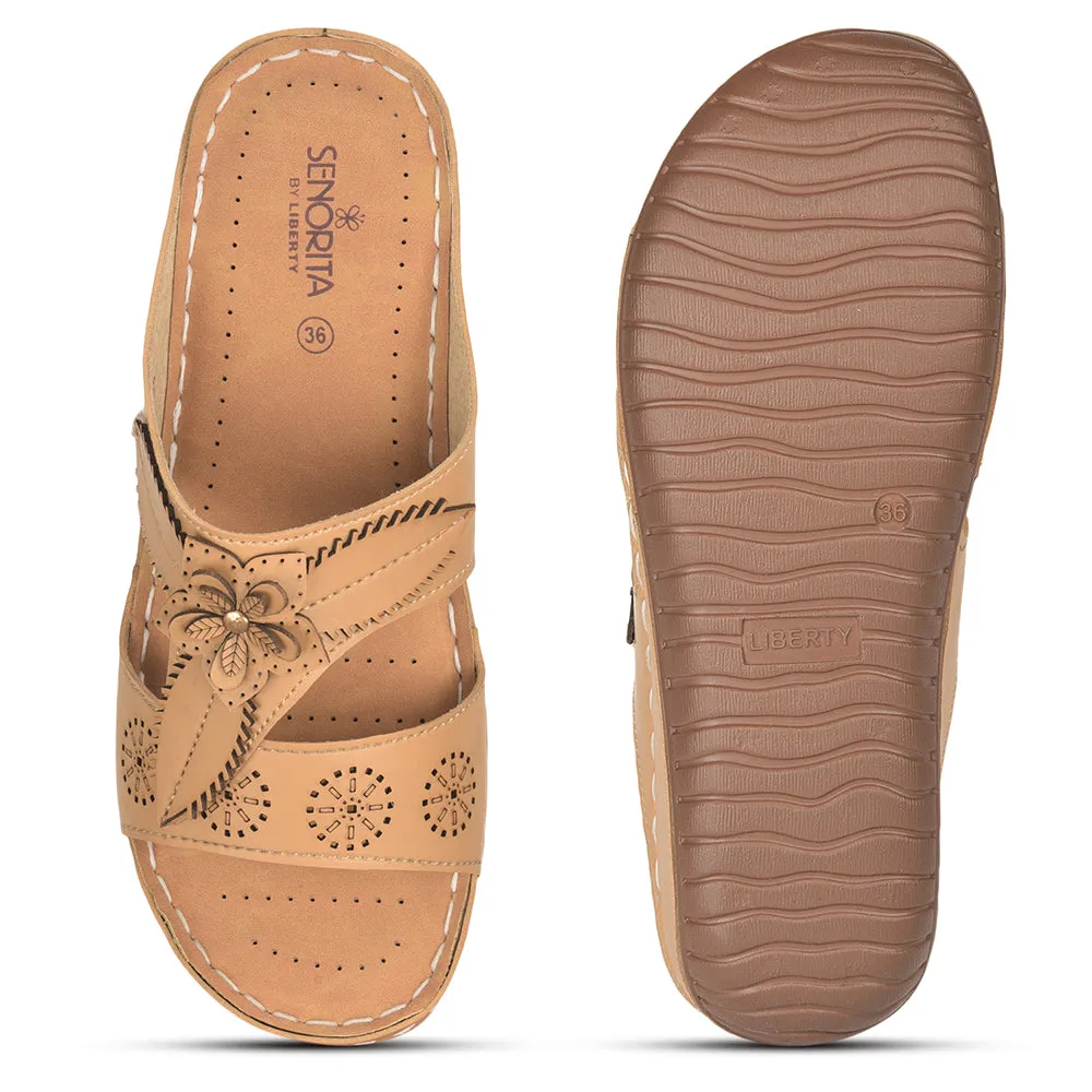 Game Edge Senorita Casual (Beige) Slippers For Women LAF-755 By Liberty
