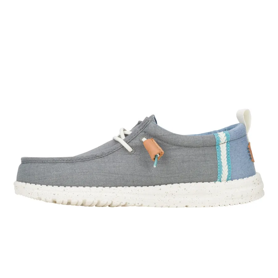 Wally Craft Linen - Monument Grey/Faded Denim Foot Ease