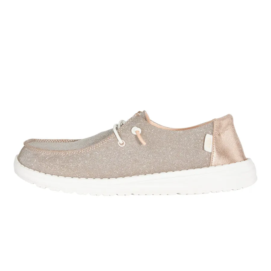 Wendy Metallic Sparkle Wide - Rose Gold Workout Quick Drying Airport Travel