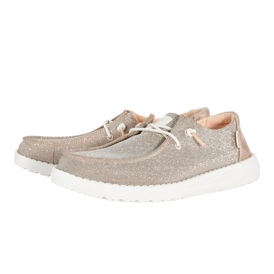 Wendy Metallic Sparkle Wide - Rose Gold Dream Walk