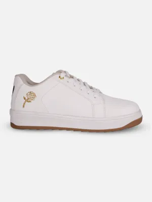 Stitch Free Uppers Quick Release Women's White/Gold Platform Sneakers (IU1012)