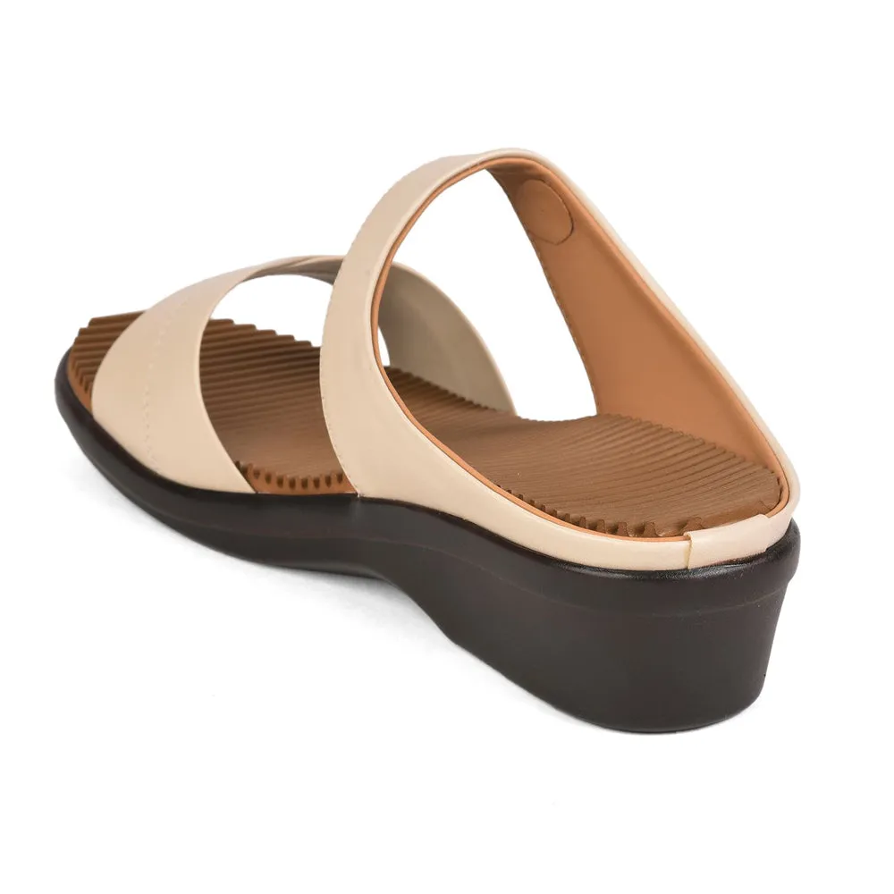 Court Fast Free Pace Senorita Casual (Cream) Slippers For Women LAF-1025 By Liberty