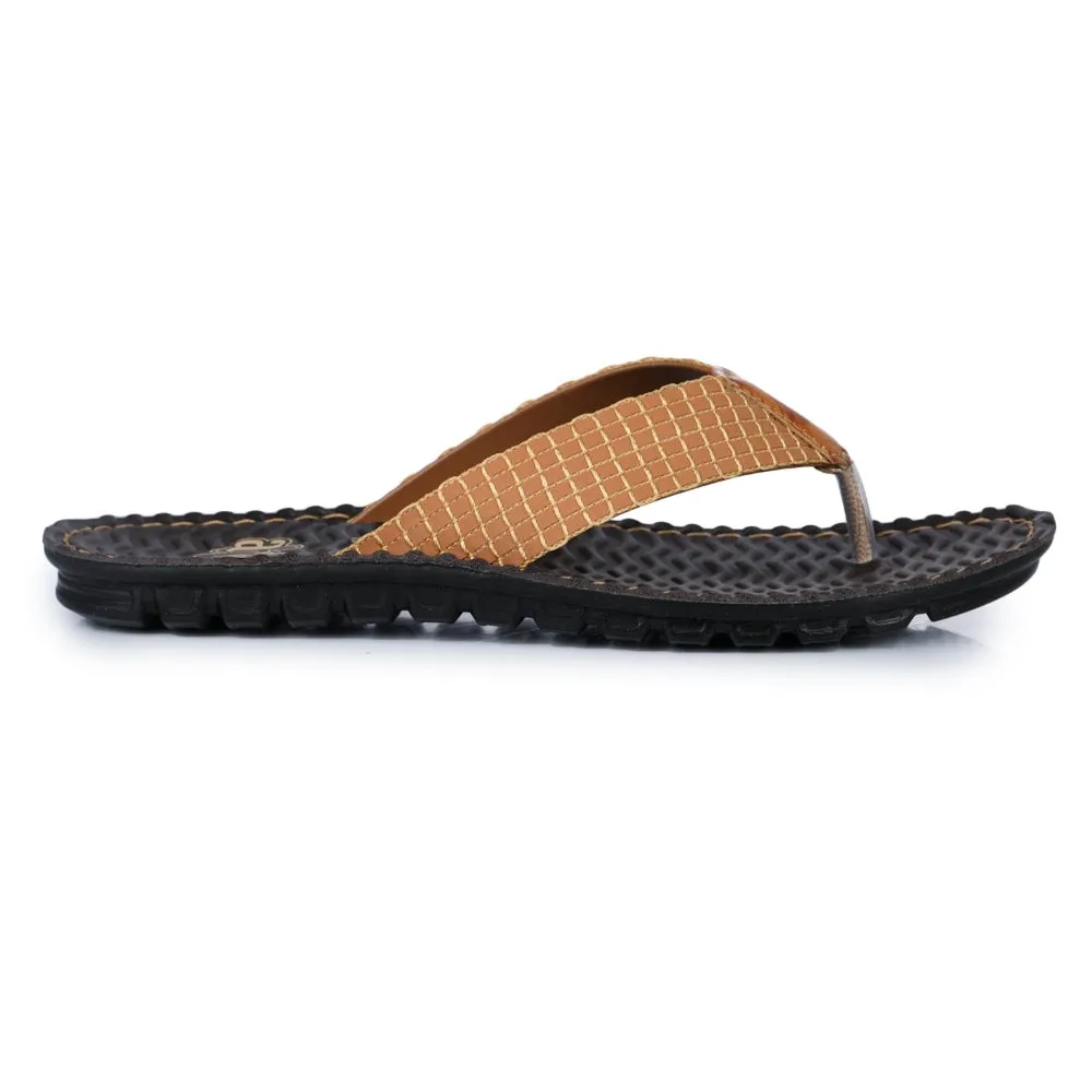 A-HA Tan Casual Slippers For Men 2137-11 By Liberty Leather Upper Match All