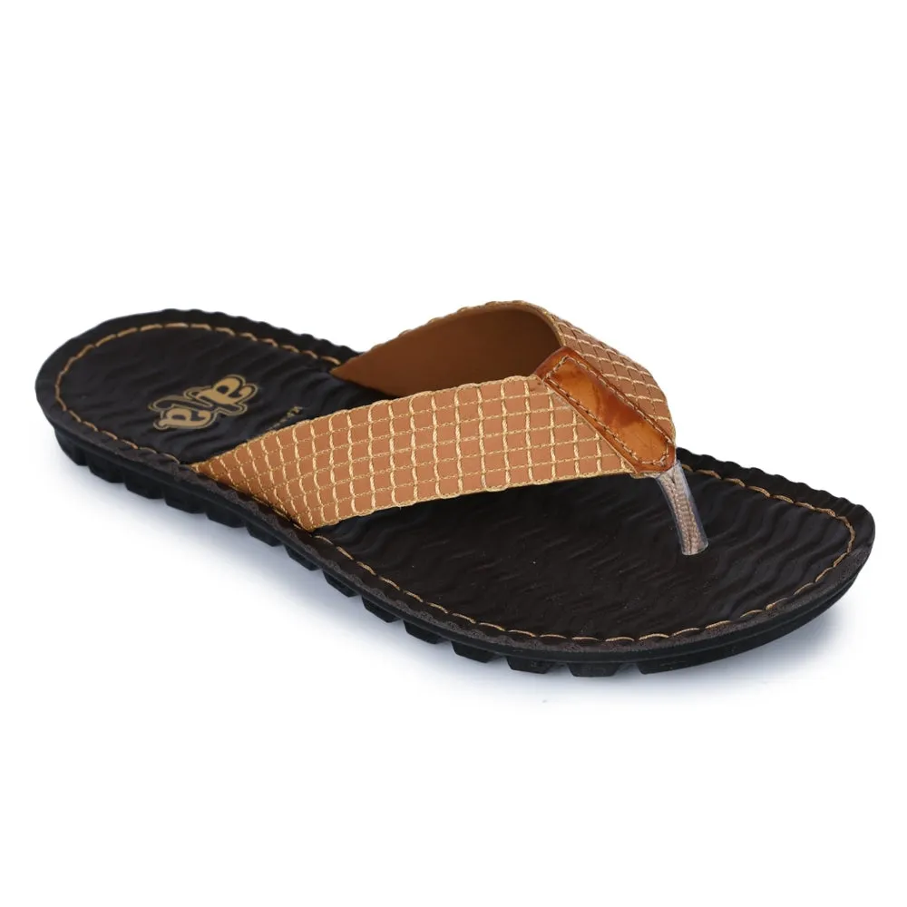 A-HA Tan Casual Slippers For Men 2137-11 By Liberty Urban Style