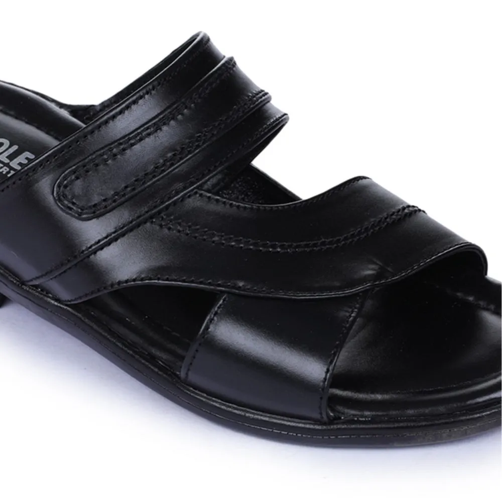 Coolers Casual Black Slippers For Men 7153-37 By Liberty Urban Sleek Power Grip