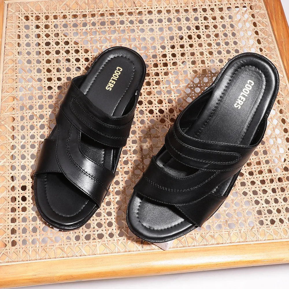 School Style Street Mood Coolers Casual Black Slippers For Men 7153-37 By Liberty