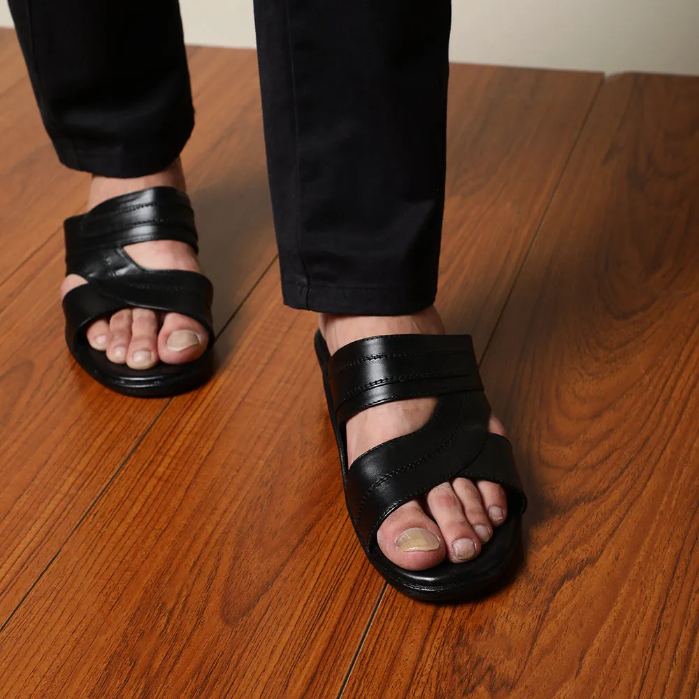 Earth Tone Slip Resistant Outdoor Explorers Coolers Casual Black Slippers For Men 7153-37 By Liberty