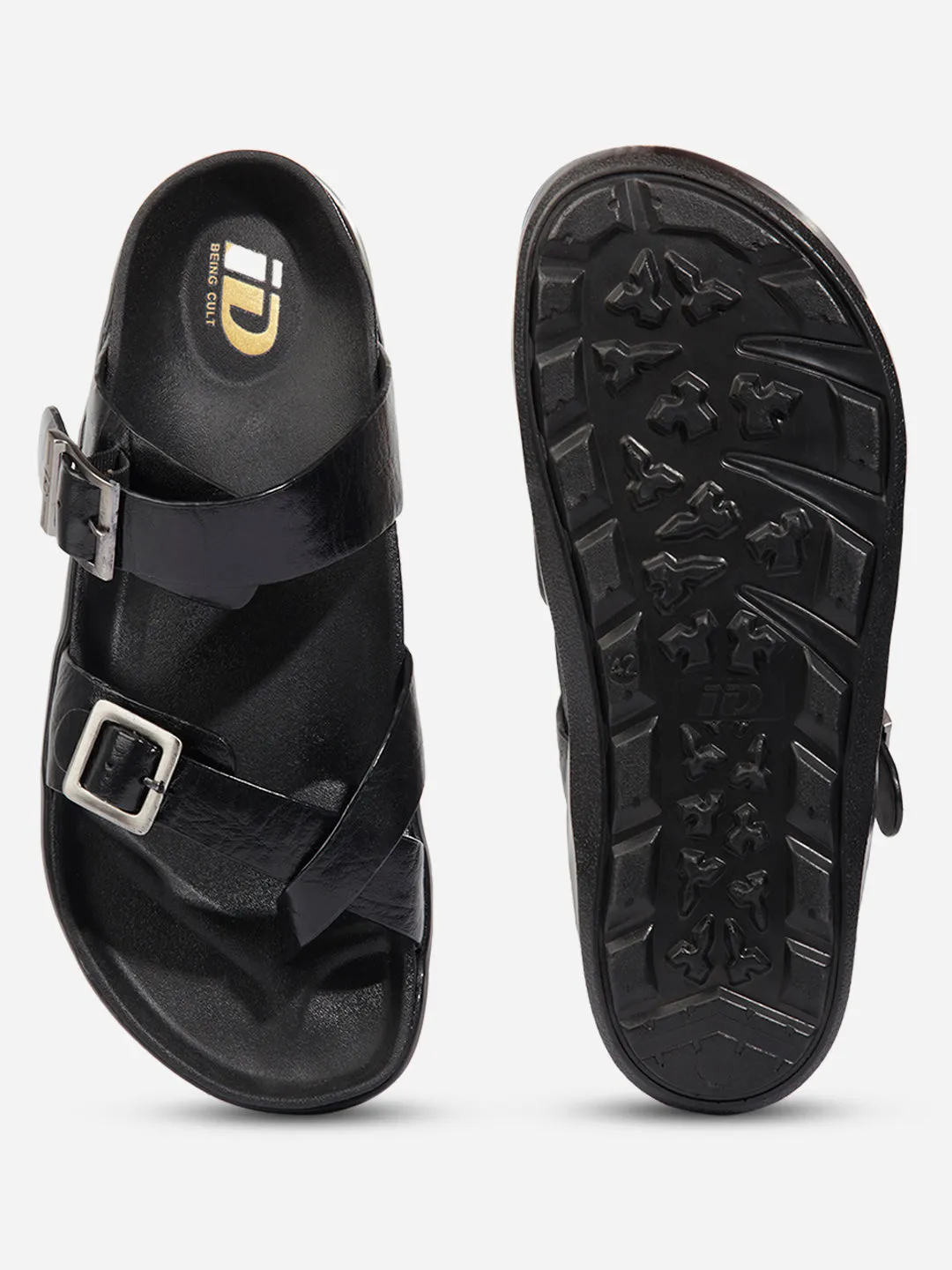 Men Black Sandal / Slipper (ID4223) Canvas