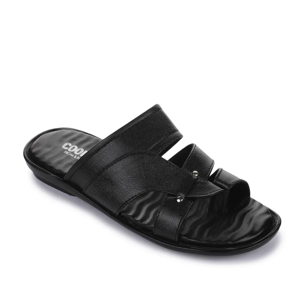 Coolers Casual Black Slippers For Men TRL-113 By Liberty Boutique Brand Long Wear
