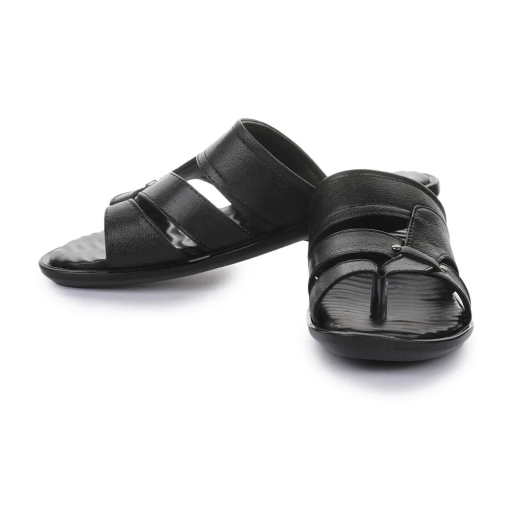 portable First Step Coolers Casual Black Slippers For Men TRL-113 By Liberty