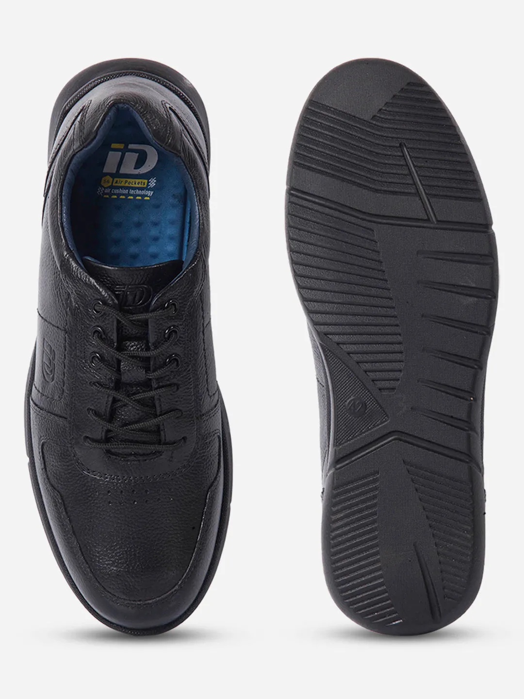 Sport Life Comfortable fit Men Black Casual Lace Up Leather Sneaker  (ID1193)