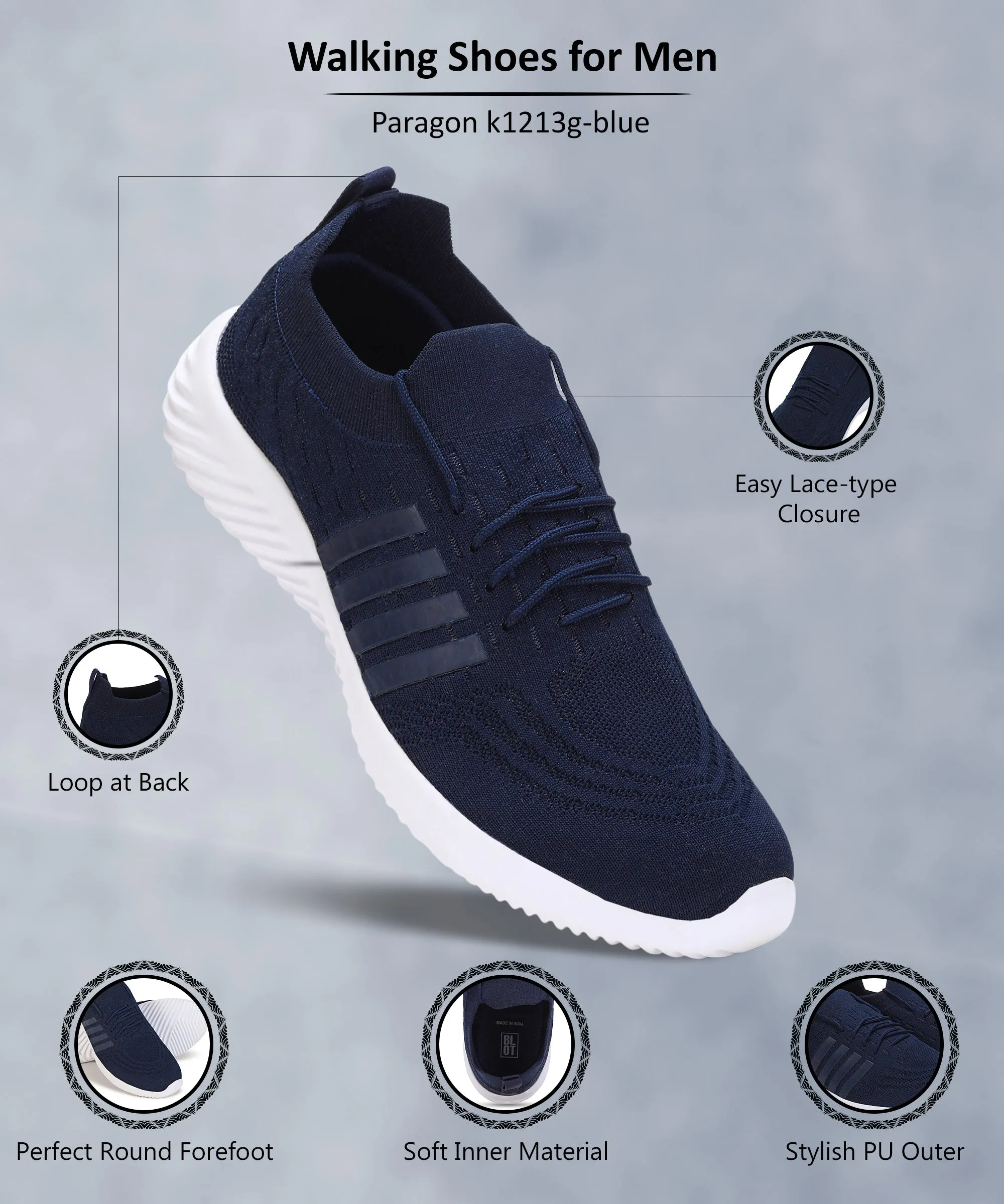 Paragon  K1213G Men Walking, Running, Training, Cricket, Gym, Sports Shoes | Athletic Shoes with Comfortable Cushioned Sole for Daily Outdoor Use Supportive Core Office Workers