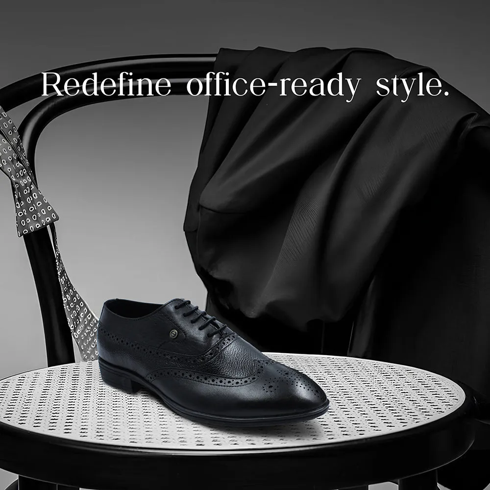 Street Formal Fortune Formal Black Lacing Brogue Shoes For Men HOL-125E By Liberty