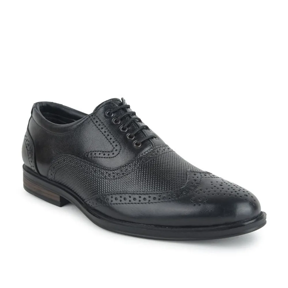 Fortune Formal Black Lacing Brogue Shoes For Men HOL-125E By Liberty Power Step