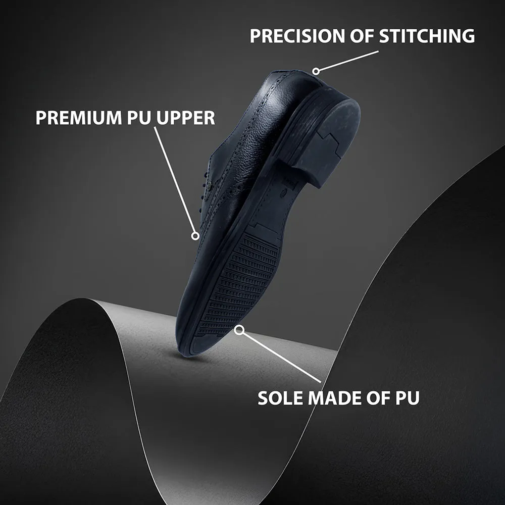 Elegant Style Bride Side Fortune Formal Black Lacing Brogue Shoes For Men HOL-125E By Liberty