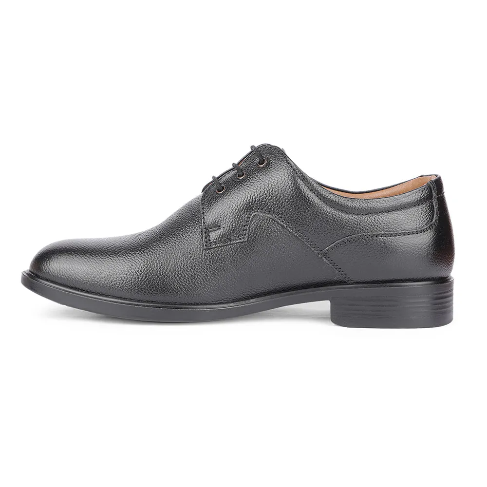 Prime Walk Comfort Padding Healers Formal Black Lacing Derby Shoes For Men S201-05 By Liberty