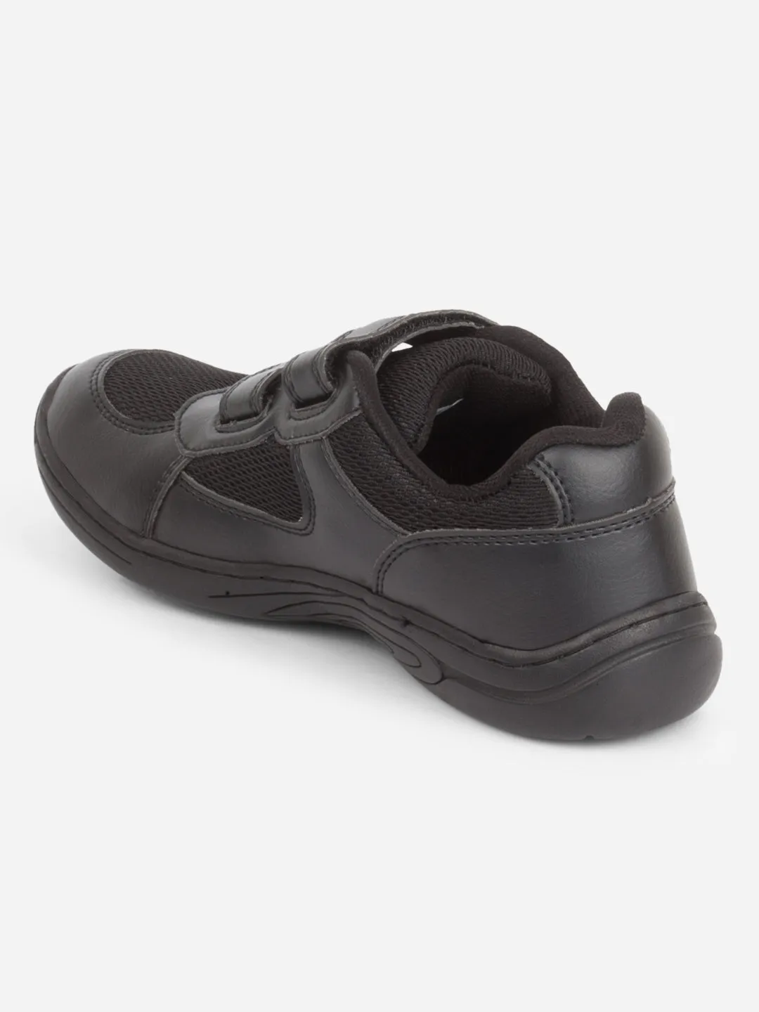 Black Unisex School Shoes for Teenage Boys & Girls (IJ0300) Cushioned Insole
