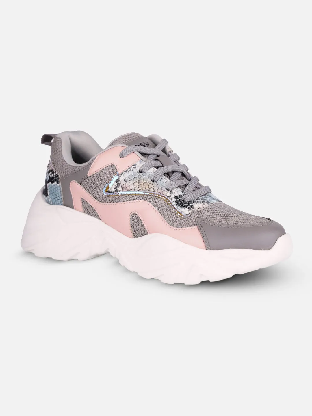 Women's Grey/Pink All Seasons Wearing Sneakers (IU1003) Carbon Fiber Reinforcement All Day Fit
