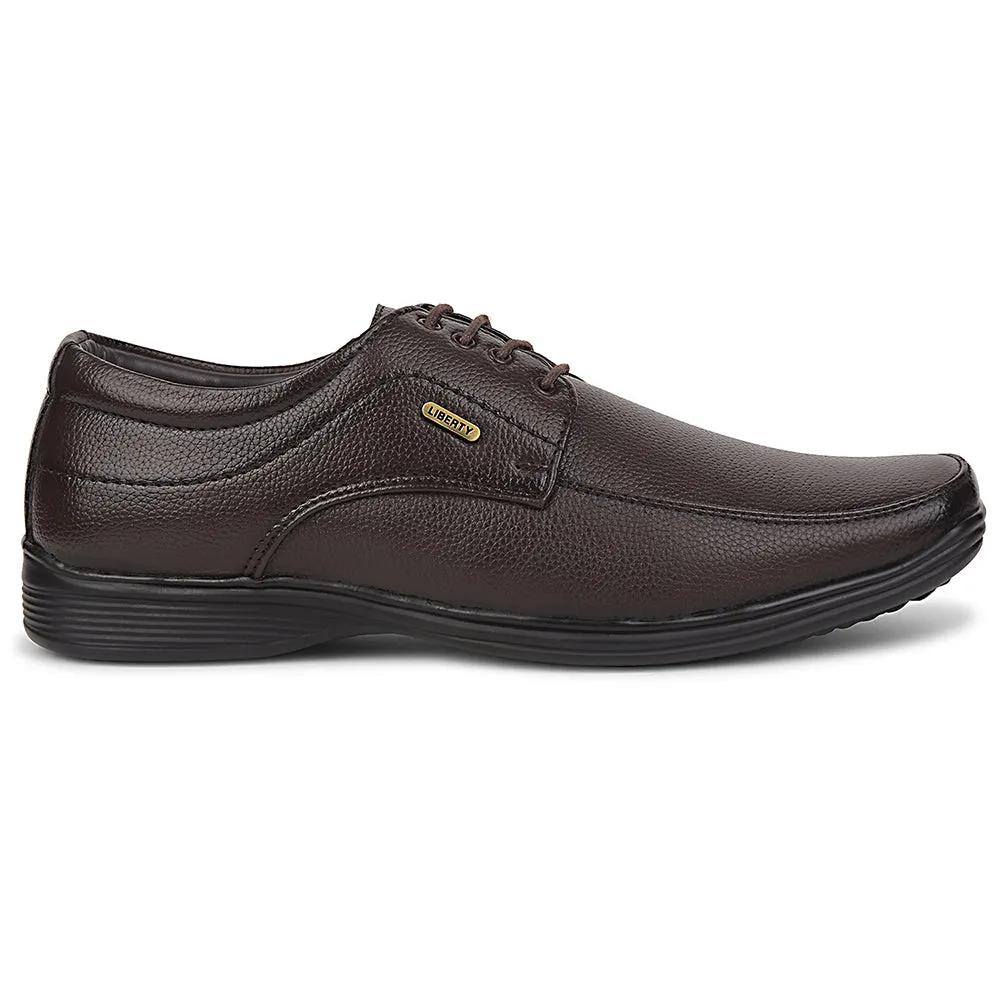Fortune Brown Formal Lacing Derby Shoes For Men R573-05 By Liberty Insole Soft