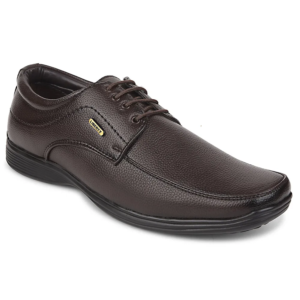 Fortune Brown Formal Lacing Derby Shoes For Men R573-05 By Liberty Suede Touch Gala Dinner