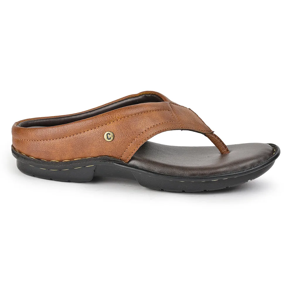 Coolers Tan Casual Slippers For Men AVN-08 By Liberty Stage Ready Travel Easy