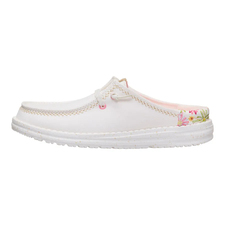 Wendy Slip Embroidered Floral - Off White Ring Walk Non Slip Standing Workers