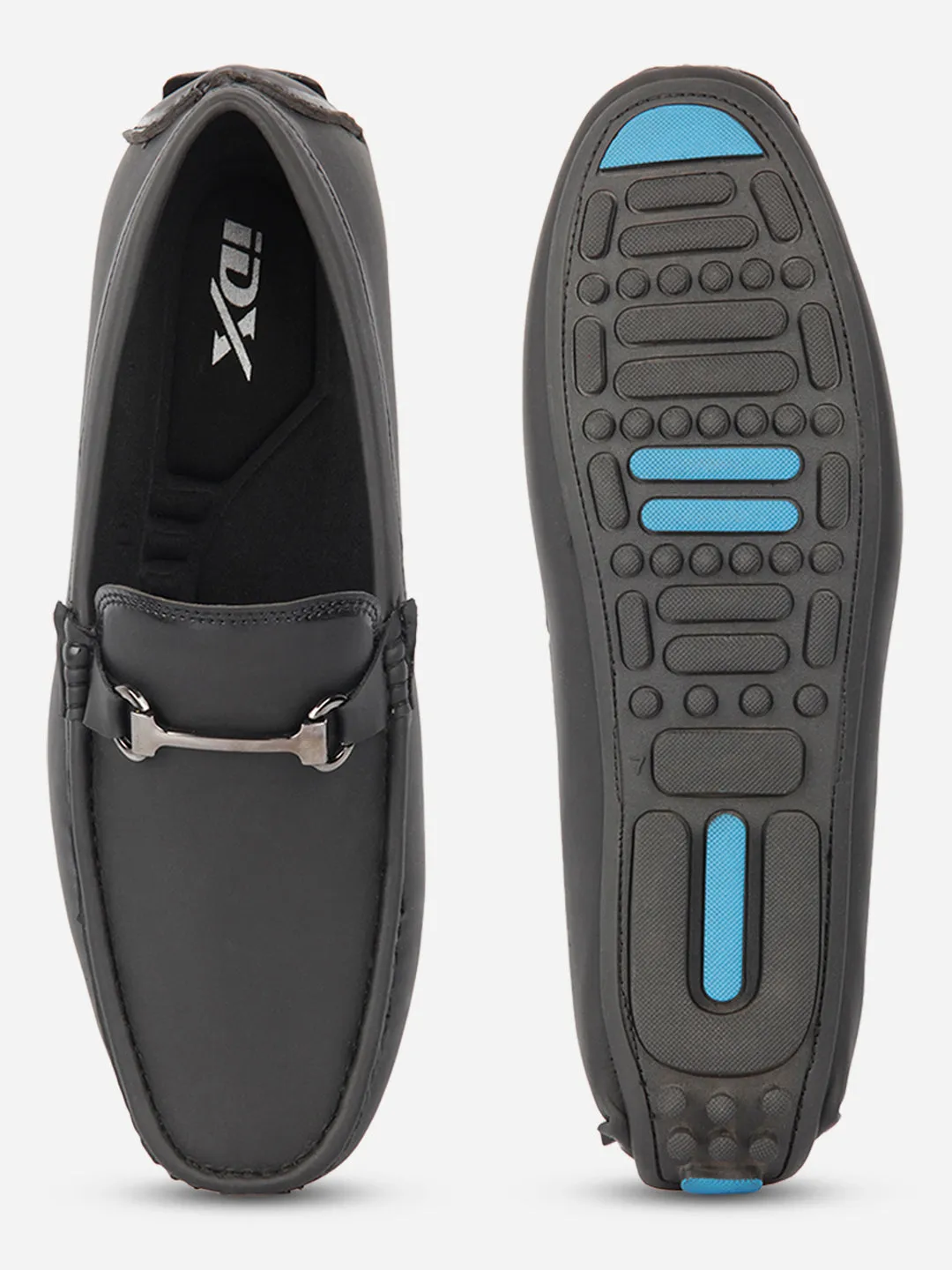 Modern Edge All Weather Everyday Users Men's Black Saddle Trim Loafer (IX4103)