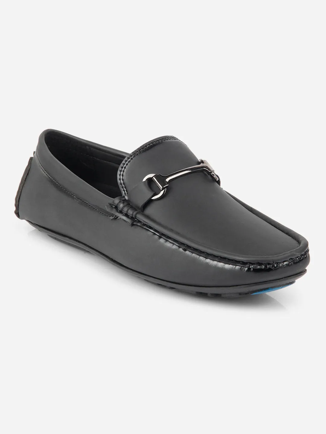 Waterproof Travel Light Men's Black Saddle Trim Loafer (IX4103)