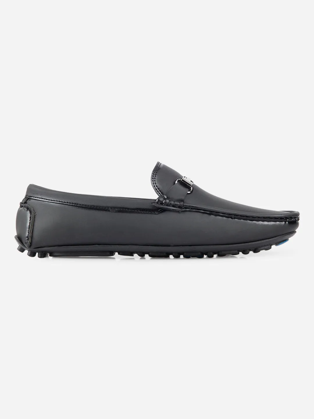 Comfortable Men's Black Saddle Trim Loafer (IX4103)