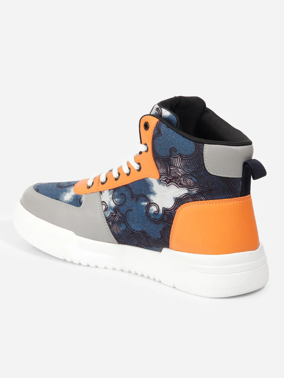 Boosted flair Men's Blue Graphic Print  Sneakers IX6018